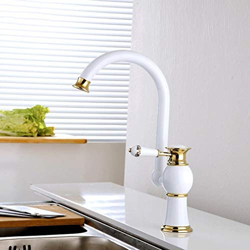 Küchenarmatur, modern und stilvoll, für Küche, Badezimmer, Kupfer, Einzelgriff, Doppelwaschbecken, Waschbecken, Waschbecken-Wasserhahn, heißer und kalter Wasserhahn, Waschbecken-Drehhahn,