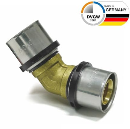 Sanpro Pressfitting 45° Winkel - Bogen TH Kontur, Größe 32x3