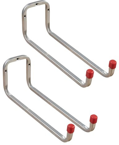Gedotec Wandhalterung - Wandhaken zum Schrauben Stahl verzinkt | DUO | 2 Stück Gerätehaken Länge: 325 mm inkl. Befestigungsmaterial | Allzweckhaken aus Metall | Wandhalterung Garage | Wand-Montage