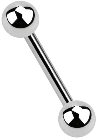 Titan Piercing Barbell, Stab in 1,2 mm mit zwei Titan Kugeln
