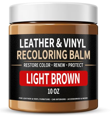 WERBME Pâte Réparatrice Cuir, Marron Clair, 280g, Restaurateur de Couleur Cuir pour Rayures et Décolorés, Kit de réparation pour Cuir pour Réparations et mises à Jour de Meubles, Canapés