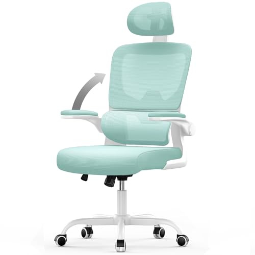 rattantree Office Chair Desk Chairs Ergonomic High Back Computer Chair with Adjustable Headrest and Flip-up Armrests for Office Home Study Room