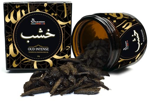 SAMSARA Bakhoor [20 gr] ULTRA HÅLLBARHET - Arabisk damparfym | Arabiska parfymer för herr, OUD-trä, doft för hår, kropp och plagg | Tillverkad i DUBAI (Faris Oud)