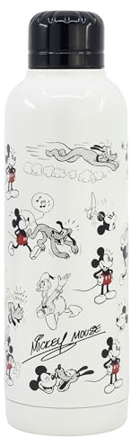 STOR Bouteille Isotherme Acier Inoxydable Mickey Mouse 515ml - Double Paroi Isolante Boissons Chaudes et Froides - Reutilisable sans BPA