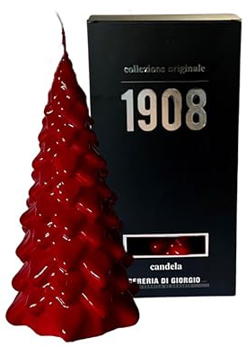 Handgefertigte Kerze – Weihnachtsbaum – Cereria di Giorgio – Bordeaux – Höhe 20 cm – handgefertigt