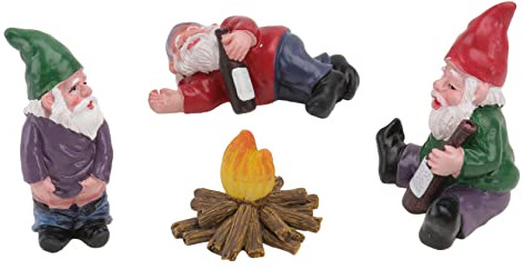 Parliky 4pièces Nains Miniatures Décoratifs Résine pour Micro- Ornements De Jardin Personnalisés Décorations De Nains Miniatures Lot Chaque Style