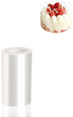 Wlztea Tortenrandfolie, 10cmx10m Acetat Kuchenstreifen, Frost Form, Transparent Acetat Rolle, Acetat Folie für Tortendeko Schokolade Kuchen Dessertringe Mousse (10cm)