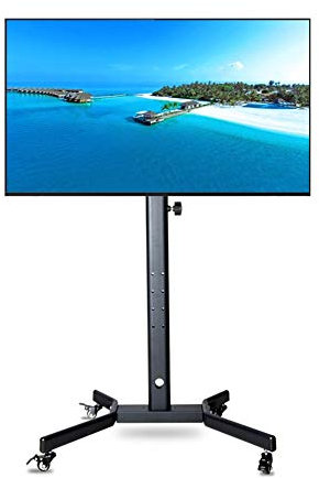 KTAZRXCV Supporto TV Portatile Supporto TV Girevole Universale da Pavimento per la Maggior Parte dei televisori LCD LED OLED al Plasma curvi Piatti da 32-52 Pollici Altezza Regolabile con Gestione de