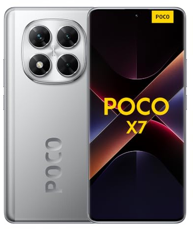 Xiaomi Poco X7 Smartphone, 12+512GB, Silber, 50MP Hauptkamera mit OIS, 5110mAh Akku, IP68