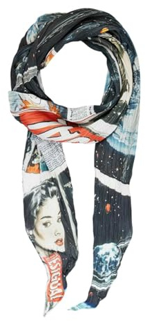 Desigual sciarpa Foxtrot Wrinkled Foulard Black multicolore
