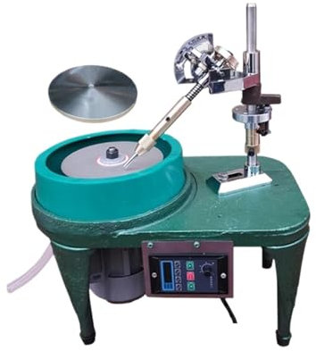 Rock Tumbler Kit, Machine de facettage de pierres précieuses 180W, rectifieuse plate de polissage, Machine d'angle de pierre de Jade de bijoux YY(BD)6312,Outils de bricolage(Adjustable speed)