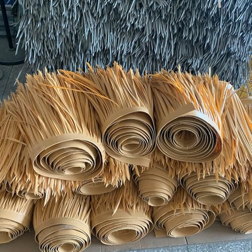 Toiture de chaume artificielle mexicaine pour décoration de maison en bois ignifuge et imperméable, dalles de gazon synthétique découpable (3 m)