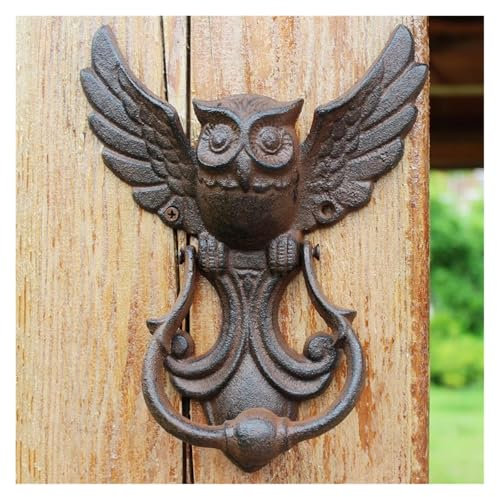 DUNSBY Türklopfer Eisenklopfer Crafts Vintage Eule Türklopfer Antiker Türgriff Garten Haus Wanddekoration