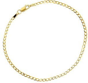 forme di Lucchetta - Braccialetto Oro Regolabile fino a 19cm - Oro Vero Giallo 14 kt Grumetta Effetto Diamantato 2mm, Abbinabile ai Charm