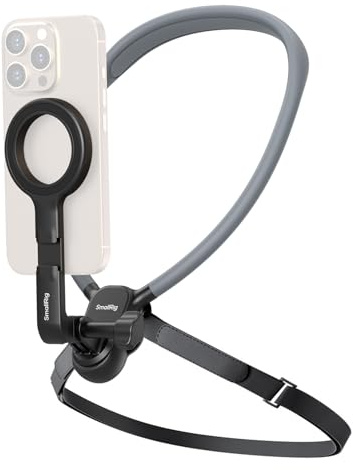 SMALLRIG Magnetische Halshalterung mit Brustgurt für Handy/Actionkamera,POV/Vlog Handyhalterung Brust für iPhone 17/16, für Android, Brusthalterung für GoPro, für DJI osmo/Action, für Insta360– 5127