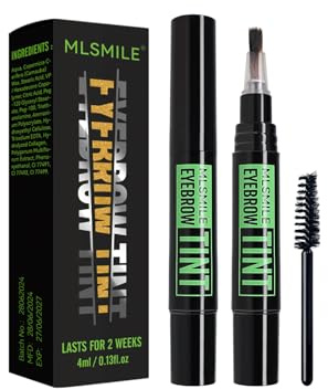 MLSMILE Temporary Eyebrow Tint Set, Brown Eyebrow Gel, Natural Color Eye-Brow Gel Waterproof Longlasting, Last Up to 7 Days