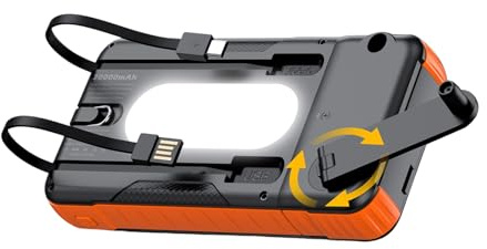 Batteria Portatile Con Pannello Solare - Batteria da 20000mAh per Sopravvivenza,Power Bank con Manovella e Energia Solare | Per Smartphone, Fotocamera, Tablet, Campeggio, Escursionismo E Zaino In Spal