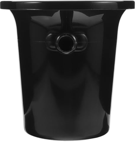 GARVALON Seau à Glace en Plastique PP Noir Seau à Vin Double Oreilles Grosse Capacité 5L pour Fêtes Plage et Restaurants