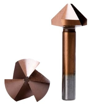 1Piece 3-Flutes 35mm 90-Degree Chamfer Cutter M35 Cobalt Countersink Drill Bit for Stainless Steel Metalworking Deburring & Reaming