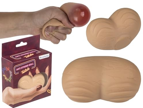 Anti-Stress-Squeeze in - oder Hodenform, hautfarben, 12 cm, 150 g, mit Geschenkbox, Junggesellinnenabschied (TETIKEL)