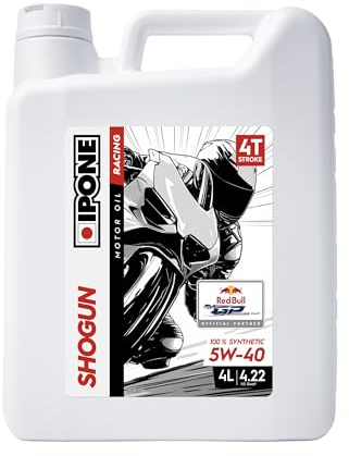 IPONE – Huile Moteur Moto 4 Temps 5W40 Shogun – Bidon 4 Litres - 100% synthétique - Gamme Racing - Performances exceptionnelles - Protection maximale du moteur - Testée et approuvée en compétition