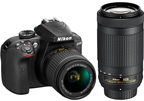 Nikon D3400 24.2MP DSLR Camera with AF-P 18-55 VR and 70-300m Lenses (1573B) - (Renewed)