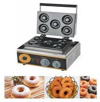 Hanchen Commercial/Home 5pcs FYX-5A Doughnut Machine Donut Baker Iron Fryer Waffle Maker (220V)