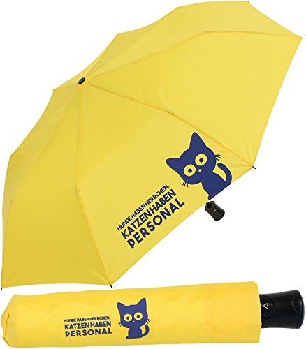 mybrella Mini Taschenschirm stabil Auf-Automatik bedruckt Katzen haben Personal...