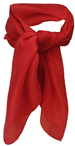 TigerTie - Damen Nickituch in Seide rot Uni - Tuch Halstuch Gr. 50 cm x 50 cm