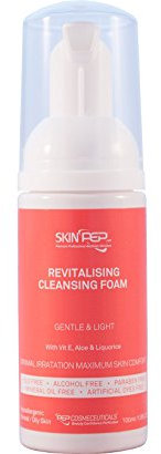 Skinpep rivitalizzante detergente in schiuma – Detergente delicato e luce viso + + vitamina E e aloe vera – profonda e schiuma detergente delicato – Skinpep struccante detergente