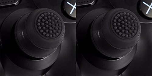 2 x Analog Raised Antislip Thumb Stick Grips Thumbsticks Joystick Cap Cover for PS4 PS3 Xbox 360 & Xbox One Controller - Black