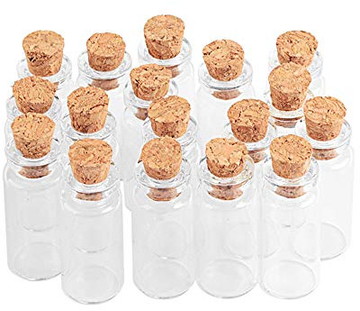 50pcs 1.4ml Bouteilles en Verre Transparent avec Bouchons en liège, Mini Bocaux en Verre, Bouteilles d'huile essentielle, etc. (1.4ml)