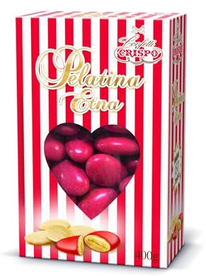 Confetti Pelatina Etna alle mandorle ricoperti di cioccolato, colore rosso. 400gr Crispo