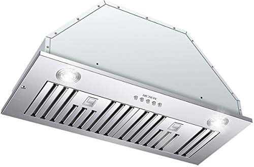 MCBON Range Hood Insert 30 inch, 600 CFM Vent Hood Insert, Ultra-quiet Range Hood Insert, Built In Kitchen Hood, Insert Range Hood, Stainless Steel range hood, IE71-30