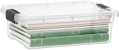 Superio 7.4 Quart Clear Plastic Storage Bin with Lid, Non-Toxic, BPA Free, Odor Free, Organizer Storage Box, Stackable Plastic Tote for Home, Garage, School, and Office