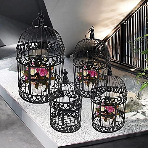 Crysdaralovebi S M Deko-Vogelkäfig/Fensterornamente/Fotorequisiten/Hotelhochzeitskäfig (schwarz, 19 x 19 x 35 cm)