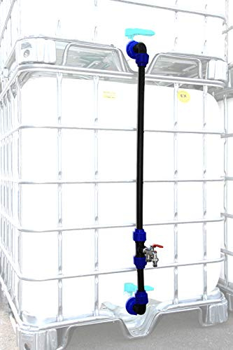 IBC Container Verbindung für 2 übereinander stehende Wassertanks 25mm o. 40mm Rohr mit Entlüftung! (2012, 25mm Rohr)