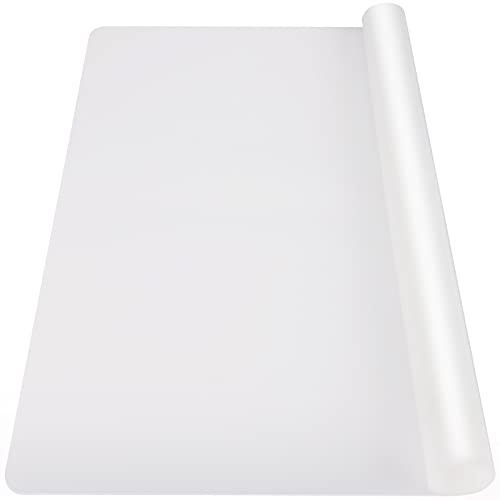 Ewen 39.4x23.5in 2mm Extra Large Silicone Mat, Thick Heat Resistant Placemat Silicone Mats for Kitchen Counter, Bar Workbench Table Protector Cover Pad for Air Fryer Coffee Maker Stove Translucent