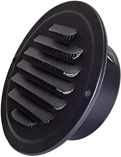 BZIHIZO Lüftungsgitter 100mm Schwarz Entlüftungshaube Lüftungsschlitze mit Insektenschutz Lüftungsauslass aus Edelstahl (4 Inch)