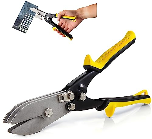 SLNIHAMS Pince à sertir manuelle à 5 lames pour tôle - outil CVC pour conduits de calibre 24 à 28, tuyaux de descente et tuyaux de poêle - outil de sertissage mesurant 26,7 cm pour tôle