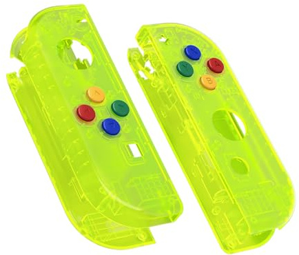 eXtremeRate Klar Limegrön Joycon Handheld Controller Hölje med Kompletta Knappar, DIY Ersättningsfodral för Nintendo Switch & Switch OLED Modell Joy-Con – Konsol Skal Ingår INTE