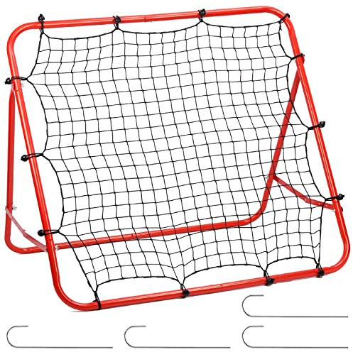 Swpeet 1Pcs Red Soccer Rebounder Net, Perfect for Team or Solo Soccer Training