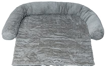 Mikki Kuscheldecke für Hunde, Katzen, Welpen, Kätzchen, ultraweich, graues Kunstfell, beruhigend, Größe L