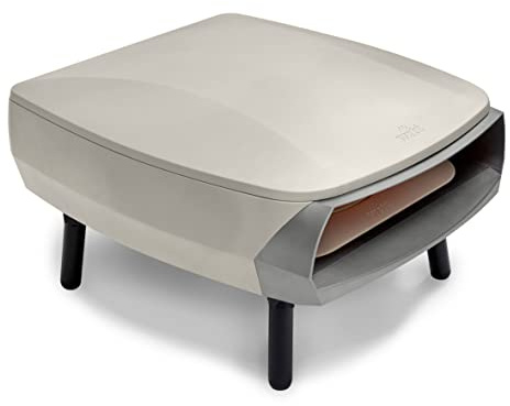 Witt Etna Rotante Forno per pizza Italiana o Torta Fiamma, Pietra per pizza Rotante Cassa in Alluminio Design Scandinavo, Pietra per pizza Ø 40,5 cm, Colore Stone