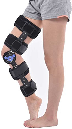 Rodillera con bisagras, Rodillera inmovilizadora de Rodilla Ajustable, Rodillera ortopédica postoperatoria para rótula ACL MCL PCL, inmovilizador de Rodilla para Lesiones, ortesis de Apoyo
