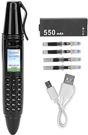 Zunate Pen Mini Cell Phone Bluetooth Dialer, Small Mobil Cell Phone, 0.96 Inch Tiny Screen, with Camera Flashlight Wireless Music Player, Support GSM Dual SIM