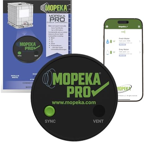 Mopeka Pro Check Universal BLE Sensor for Aluminum, Plastic & Poly Tanks | Included Mounting Collar Secures to Nonmagnetic Surfaces; Measures Propane, Water, Oil or Diesel With 99.5% Accuracy