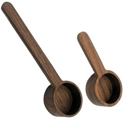 BESTonZON 2 Pièces Cuillères à Café Bois Cuillères Doseuses Pour Mesurer Café Sucre Manche Long Facile Ranger