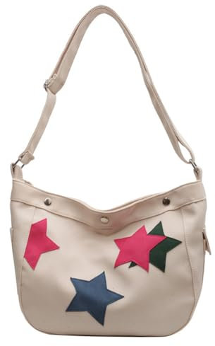Cymwer Damen-Stern-Umhängetasche, verstellbarer Riemen, Handtasche mit mehreren Taschen, große Kapazität, Vintage-Tragetasche, vielseitige lässige Reisetasche