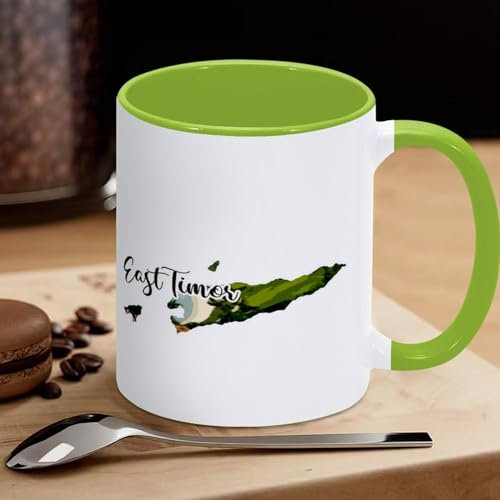 Timor Oriental Landmark Scenery Taza de té Mapa de Timor Oriental Tazas de café de cerámica Tazas de té Taza de té Taza de té Taza de té Taza de té Regalo de cumpleaños para café, té, chocolate